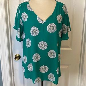 Loft Outlet mixed media blouse.  Size large.